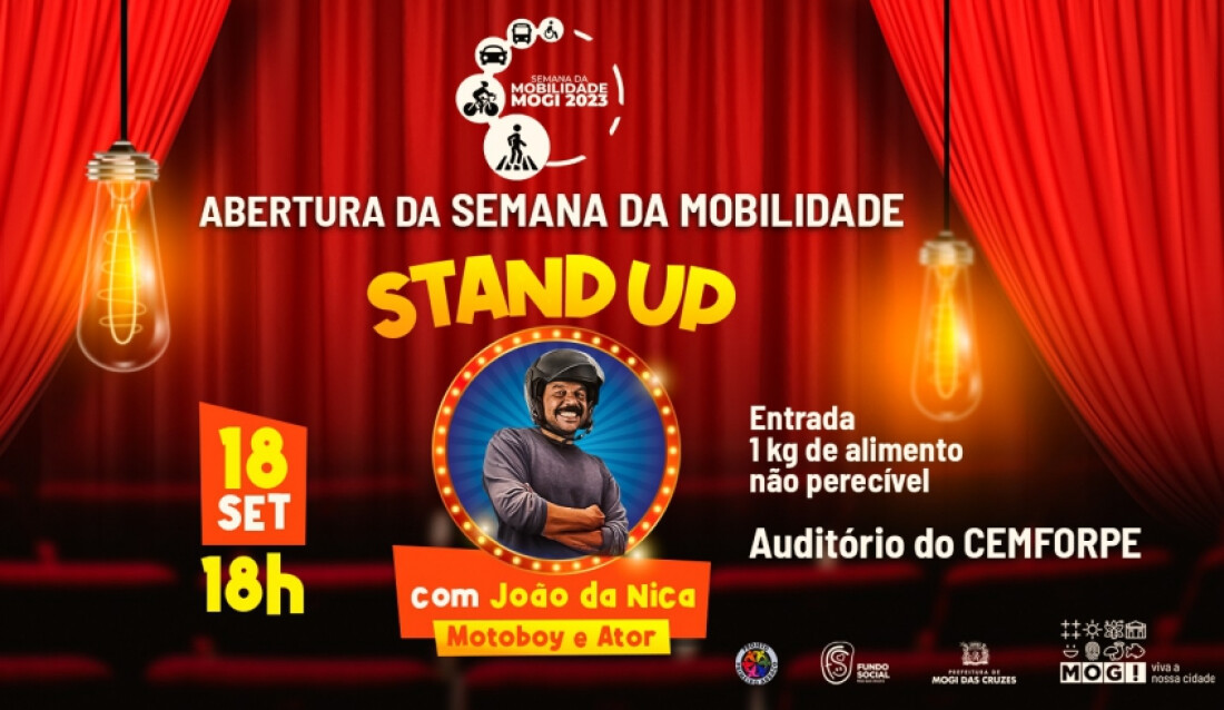 Abertura da Semana da Mobilidade traz stand up e destaca segurança viária