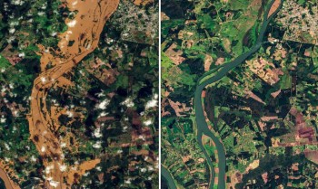 Imagens de satélite mostram alcance da destruição do ciclone no RS