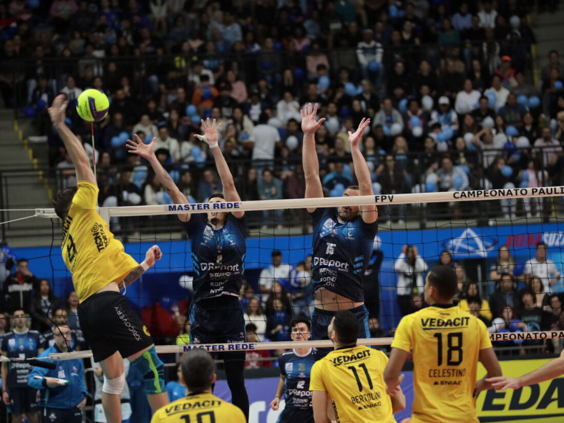Suzano Vôlei vence Guarulhos e título paulista será definido na segunda-feira