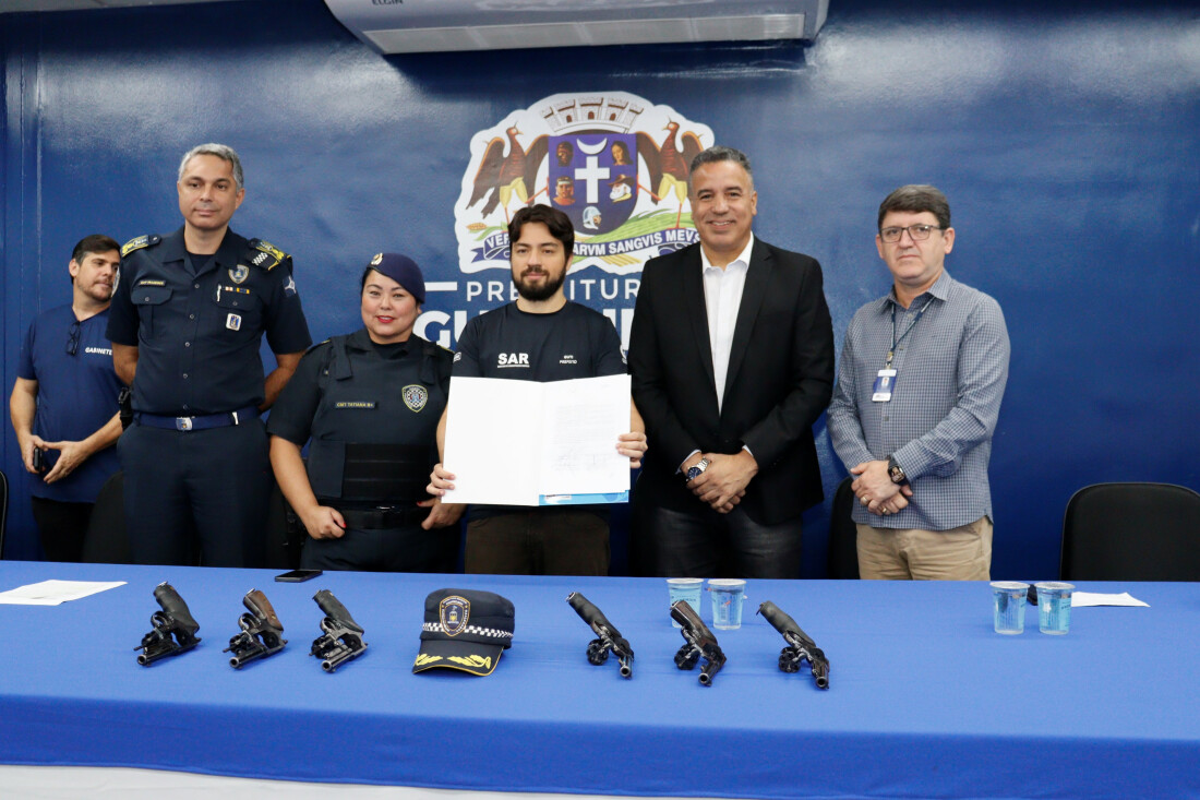 Suzano recebe doação de 70 revólveres da Prefeitura de Guarulhos