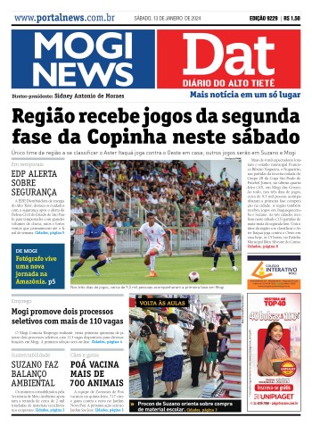 Edição Mogi News/DAT - 13 de janeiro de 2024