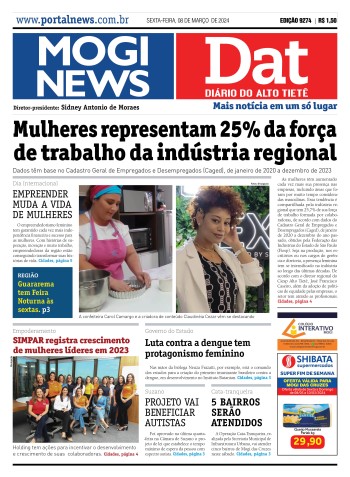 Edição Mogi News/DAT - 08 de março de 2024