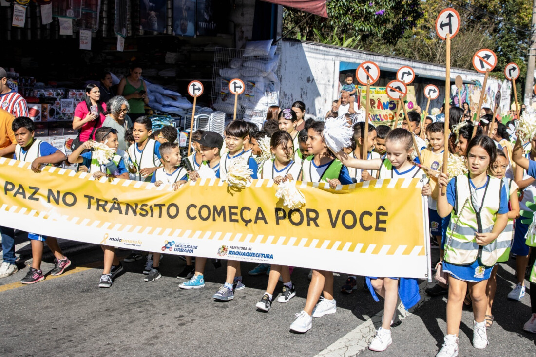 Maio Amarelo: Itaquá realiza caminhada "Pela paz no trânsito" 