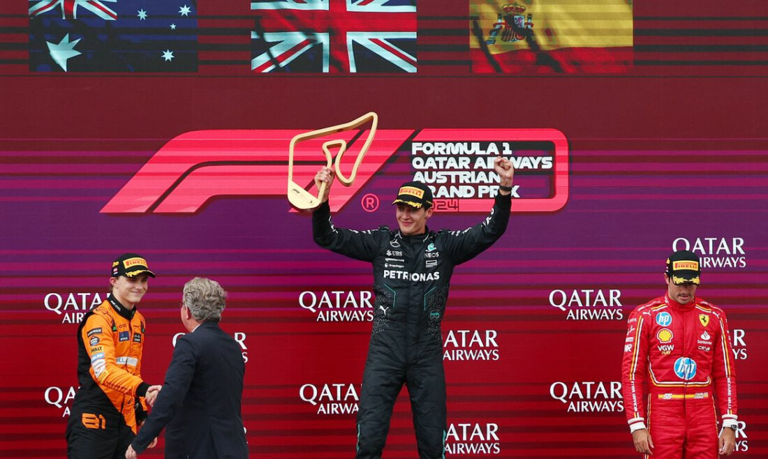 Russell vence GP da Áustria após colisão entre Verstappen e Norris
