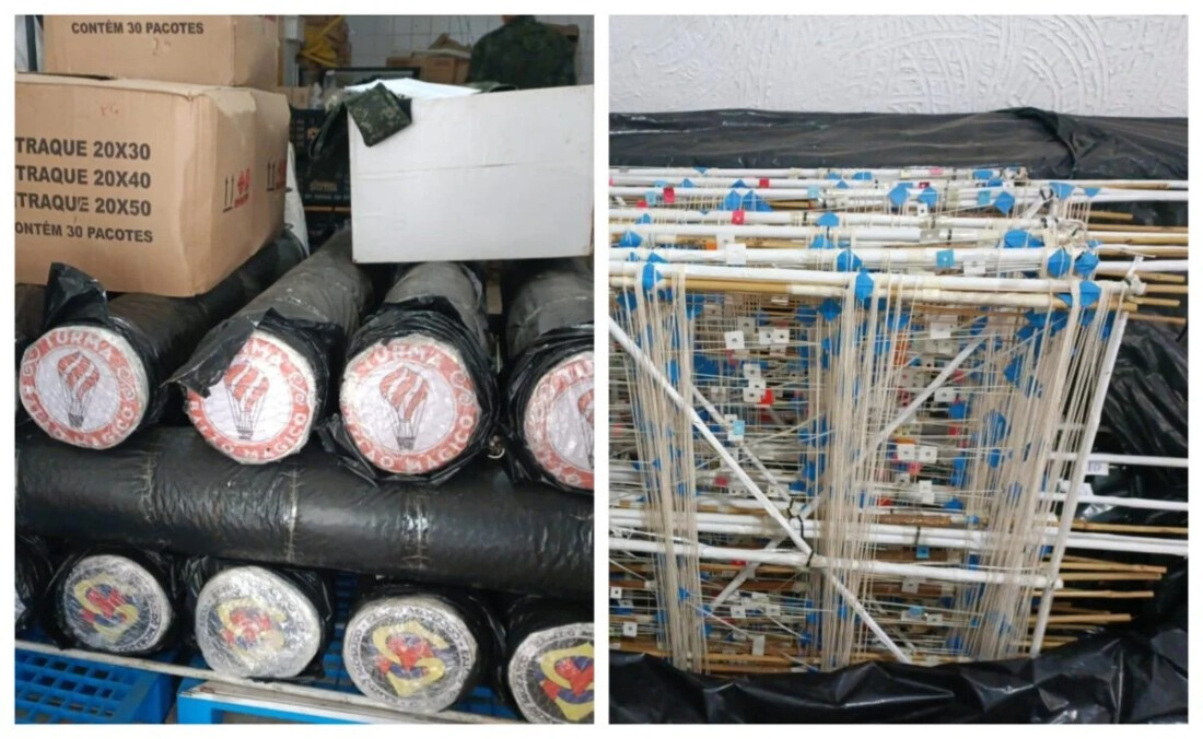 PM Ambiental fecha fábrica clandestina de balões em Santa Isabel