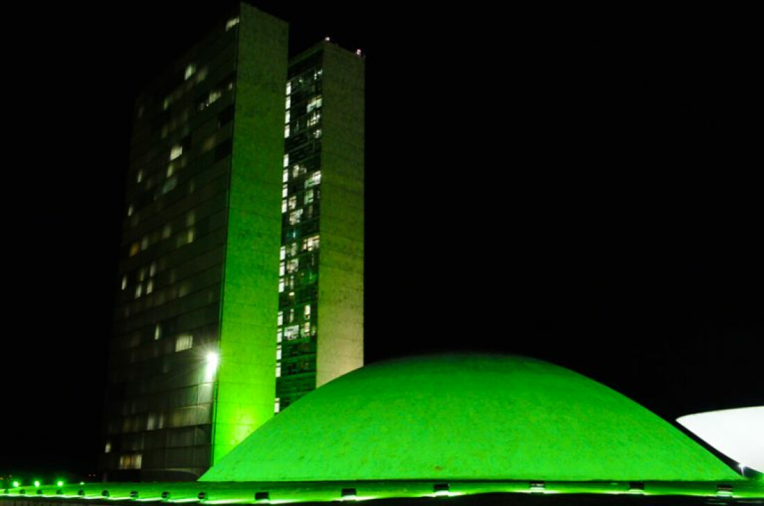 Senado ganha iluminação verde em homenagem ao Dia do Médico-Veterinário