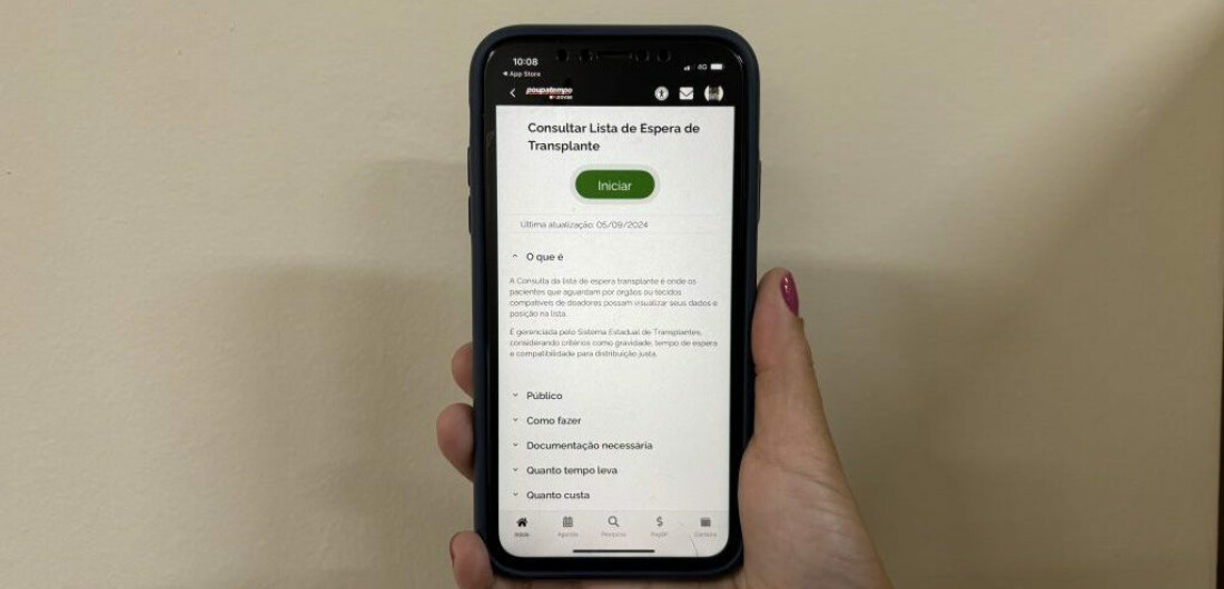 Pacientes à espera de transplante podem consultar posição pelo app do Poupatempo