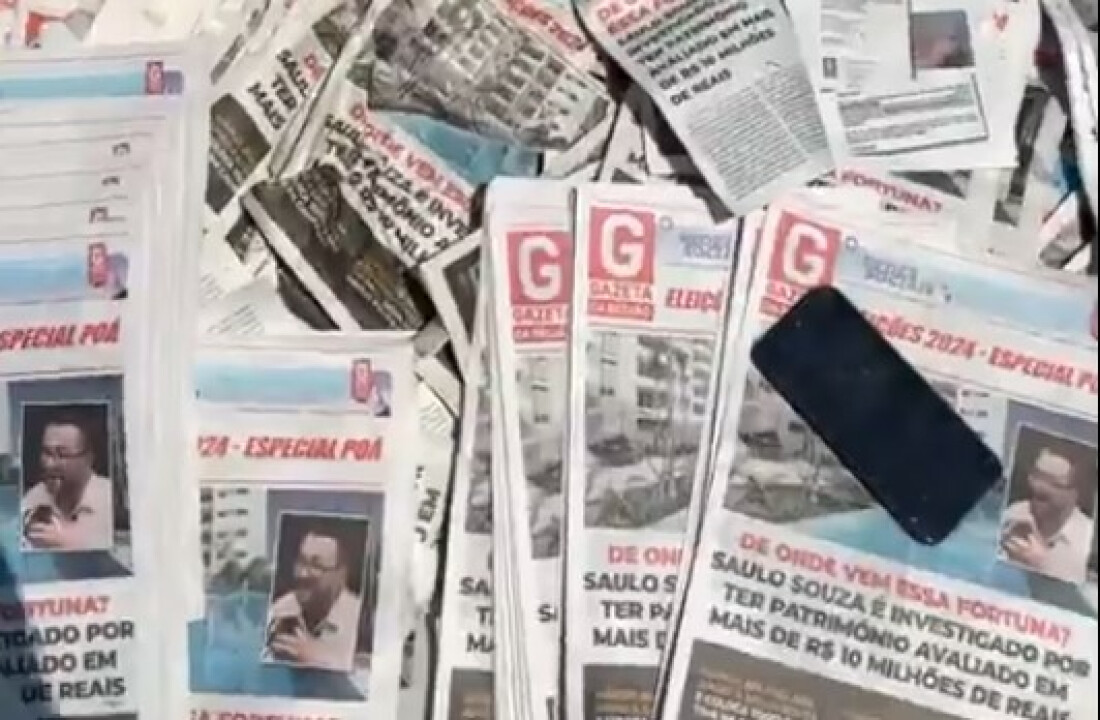 Jornais falsos com ataques a Saulo Souza são apreendidos em Poá 