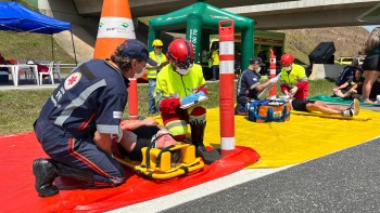 GCM e Defesa Civil de Itaquá participam de simulado de acidentes da Ecopistas